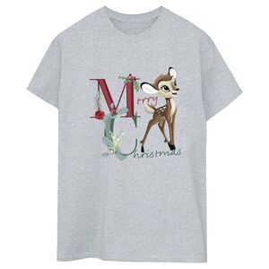 Bambi Womens/Ladies Boyfriend Christmas T-Shirt / Sports Gray
